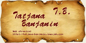 Tatjana Banjanin vizit kartica